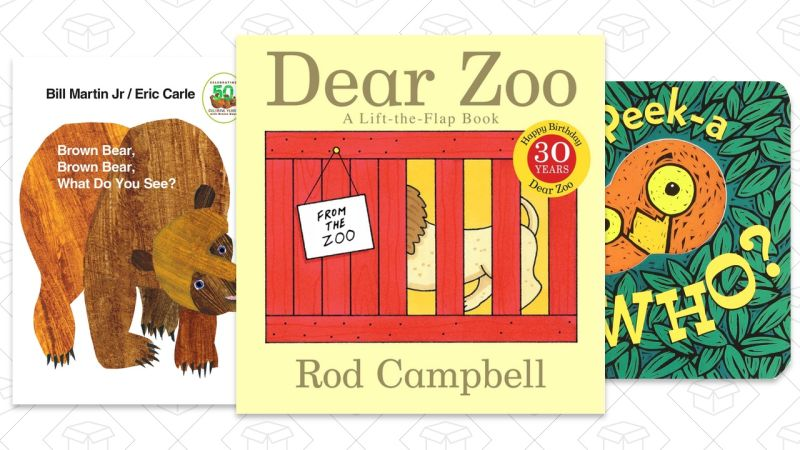 Dear Zoo: A Lift-the-Flap Book | $2 | AmazonPeek-A Who? | $4 | AmazonWhere Is Baby’s Belly Button? A Lift-the-Flap Book | $2 | AmazonBrown Bear, Brown Bear, What Do You See? | $2 | Amazon